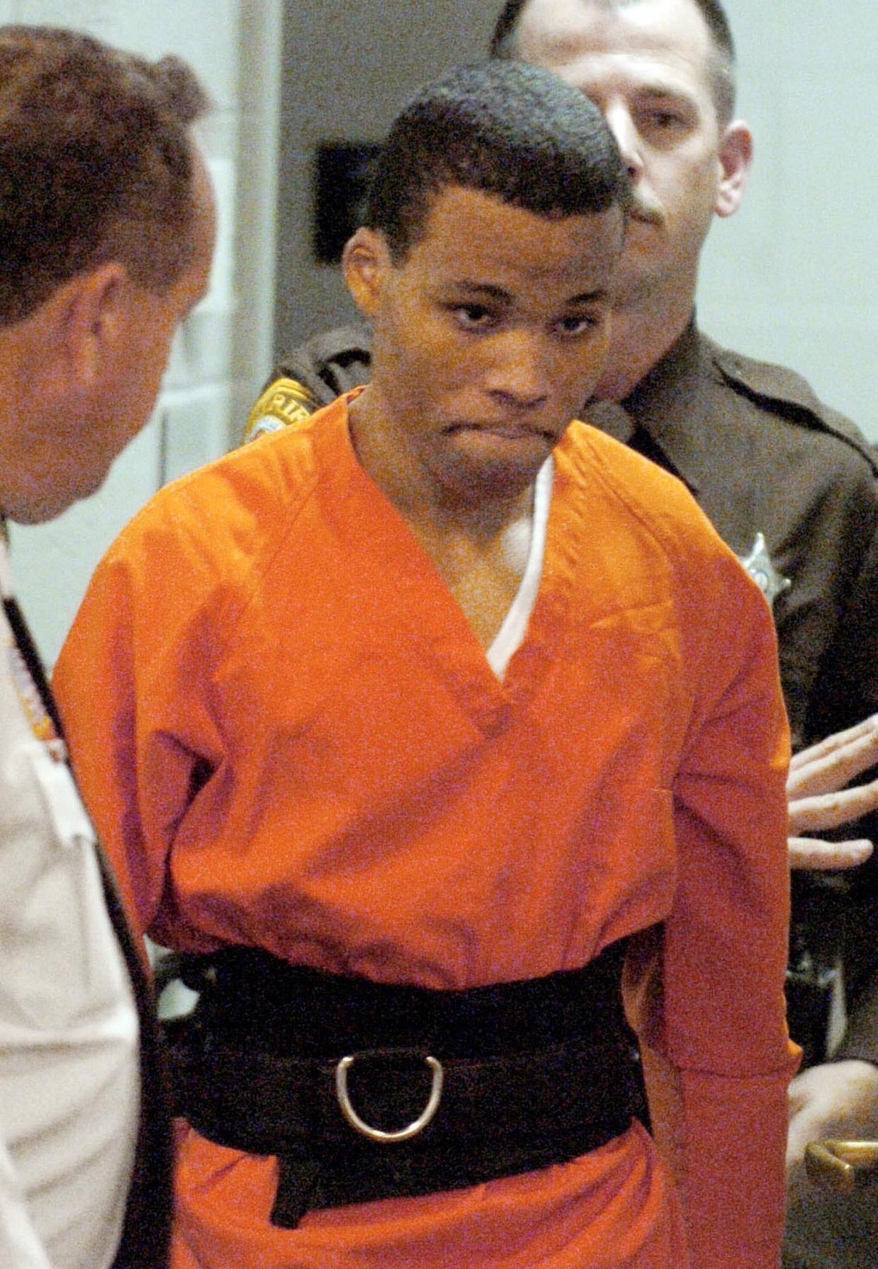 Convicted D.C.-area sniper Lee Boyd Malvo, here in 2004 at a circuit court in Spotsylvania, Va., wants the Supreme Court to rule that his life-without-parole sentence should be reconsidered.