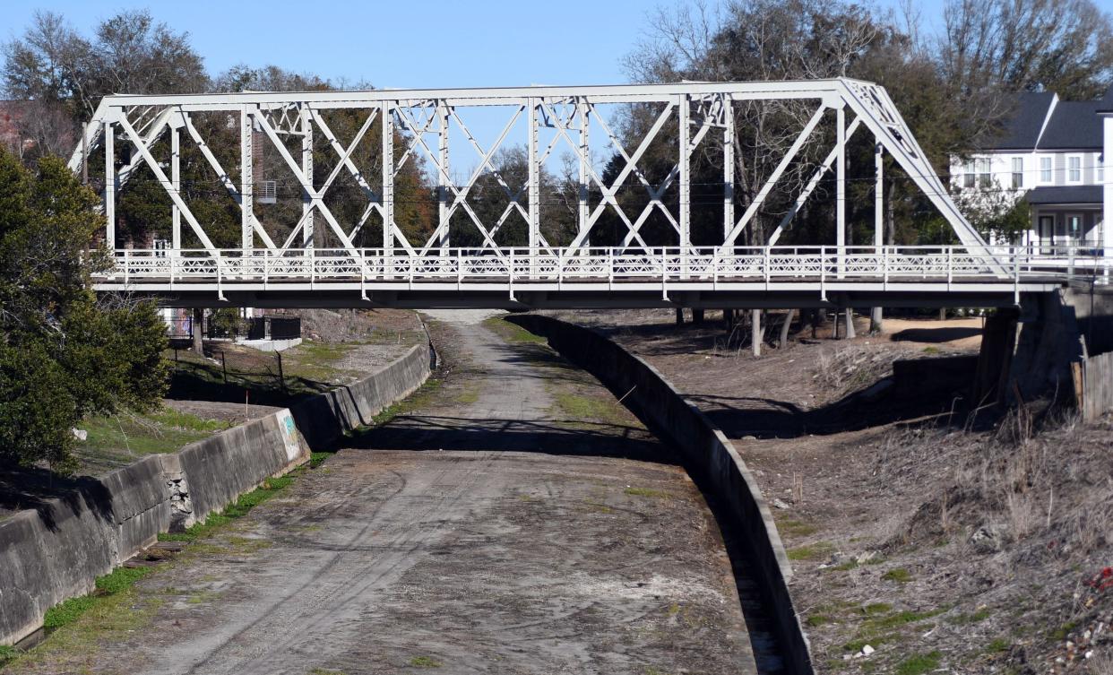 The Harry Forden Bridge on Sixth Street over the over the abandoned Seaboard Coast Line Railroad.