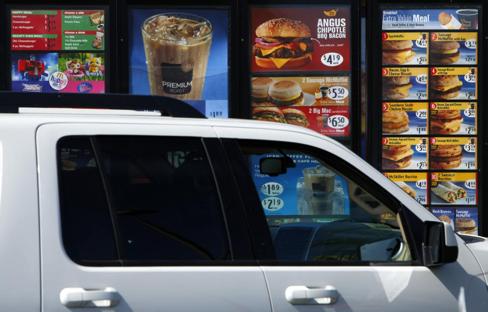 mcdonald's drive-thru menu