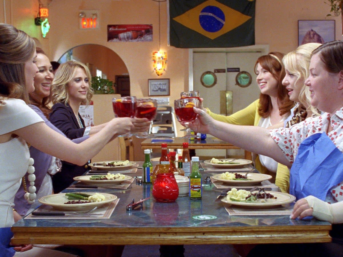 In the 2011 comedy movie ‘Bridesmaids’, pre-wedding activities devolve into drunken spectacles and defecating in the street (Universal Pictures)