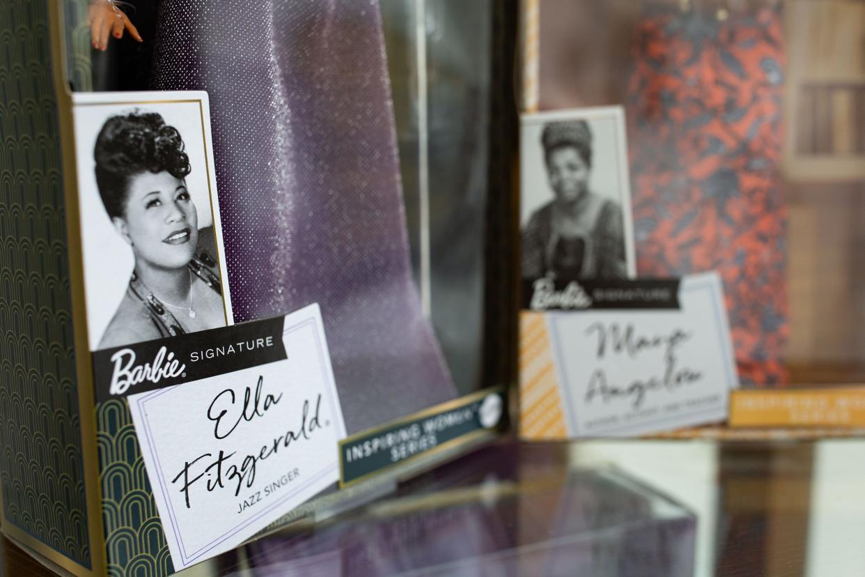 “Barbie Signature” dolls designed to represent famous Black women are displayed in the Meek-Eaton Black Archives at Florida A&M University.