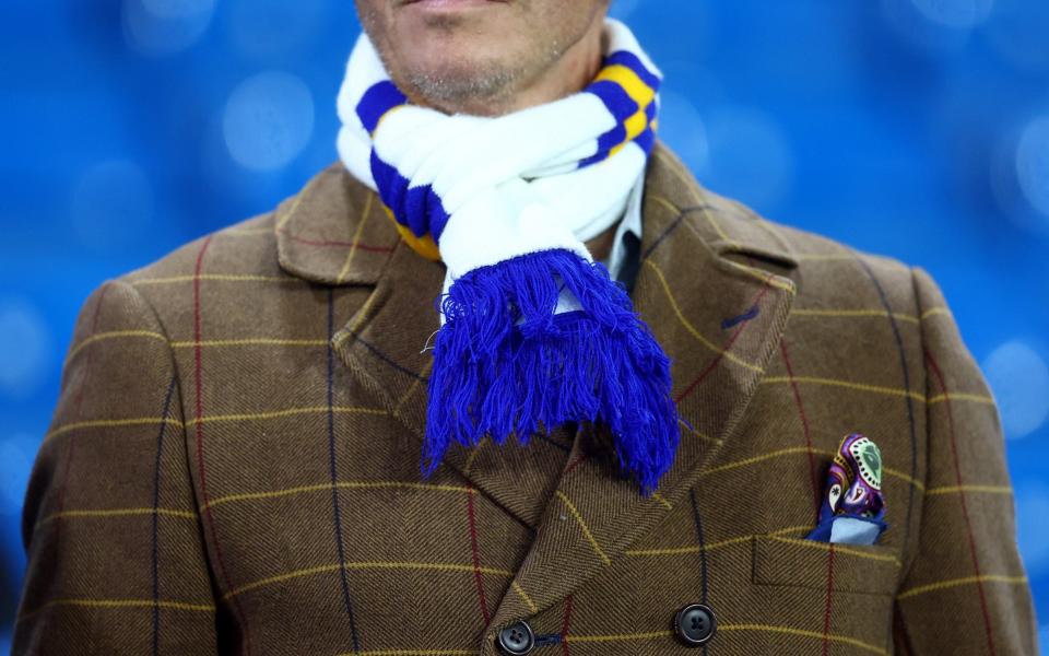 General view as a Leeds United fan's scarf is seen before the match - REUTERS