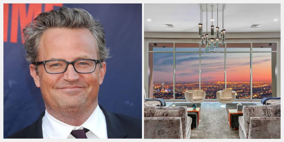 <p><strong>You might associate Matthew Perry with the hit sitcom Friends (yes, Chandler Bing), but the actor has also made his mark in the real estate world. Matthew's latest move? He's selling his stunning penthouse at The Century in Los Angeles for $35 million (£29 million). </strong></p><p>Matthew acquired a number of gorgeous homes throughout California over the past decade, and now he's parting ways with a unique penthouse that he purchased in 2017 for $20 million. At more than 9,000 square feet, the breathtaking space occupies the 40th floor of the luxurious Century high-rise, designed by the award-winning firm Robert A.M. Stern Architects. For the renovation, Matthew enlisted the help of architect <a href="https://scottjoycedesign.com/" rel="nofollow noopener" target="_blank" data-ylk="slk:Scott Joyce;elm:context_link;itc:0;sec:content-canvas" class="link ">Scott Joyce </a>and lauded interior designer <a href="https://lmpagano.com/" rel="nofollow noopener" target="_blank" data-ylk="slk:LM Pagano;elm:context_link;itc:0;sec:content-canvas" class="link ">LM Pagano</a> to create a residence that they believe is a true 'mansion in the sky'.</p><p>The penthouse is a lesson in modern living with four bedrooms, eight bathrooms, a spacious living room, and a screening room. And as if that's not enough, it also includes four terraces and access to The Century's impressive list of amenities (think an oversized pool, a gym, private wine storage, and a movie theatre). According to <a href="https://pagesix.com/2019/08/05/matthew-perrys-35m-penthouse-is-los-angeles-most-expensive-condo-for-sale/" rel="nofollow noopener" target="_blank" data-ylk="slk:Page Six;elm:context_link;itc:0;sec:content-canvas" class="link ">Page Six</a>, Matthew's property is currently the most expensive apartment on the market in Los Angeles at the moment. </p><p>While Matthew last appeared as Ted Kennedy in The Kennedys: After Camelot, a two-part mini series that aired in 2017, the actor will certainly be busy overseeing the sale of his pricey property. <br><br>Keep scrolling for a look inside the penthouse, which is listed with <a href="https://www.compass.com/listing/1-west-century-drive-los-angeles-ca-90067/309959562073109649/?origin_type=Listing%20Card&origin=Consumer%20Search" rel="nofollow noopener" target="_blank" data-ylk="slk:via Compass;elm:context_link;itc:0;sec:content-canvas" class="link ">via Compass</a>.</p>