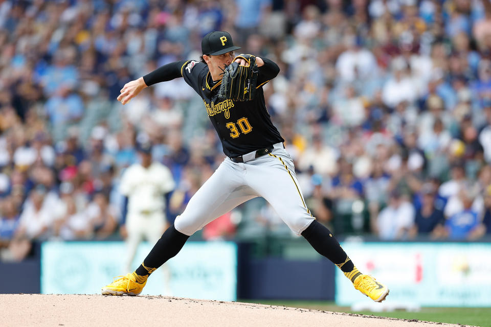 MILWAUKEE, WISCONSIN - JULY 11: Paul Skenes #30 of the Pittsburgh Pirates throws a pitch during the game against the Milwaukee Brewers at American Family Field on July 11, 2024 in Milwaukee, Wisconsin. (Photo by John Fisher/Getty Images)