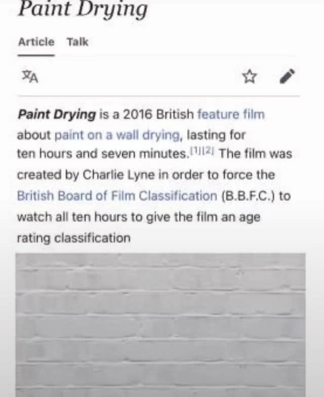 paint drying is a british movie made to force the BBFC to watch all 10 hours