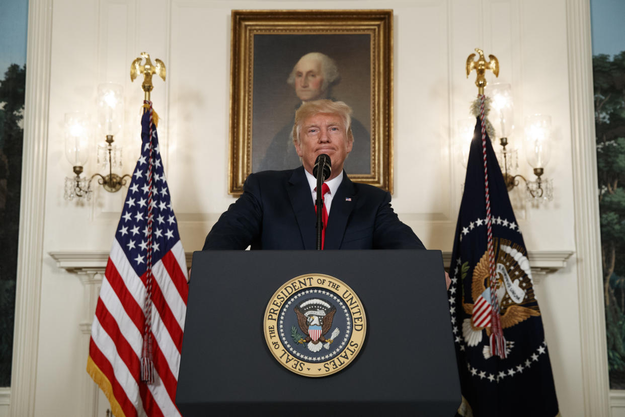 After facing criticism for his response to the violence and protests in Charlottesville, Va., President Trump declared “racism is evil” and denounced neo-Nazis and the KKK (Yahoo News)