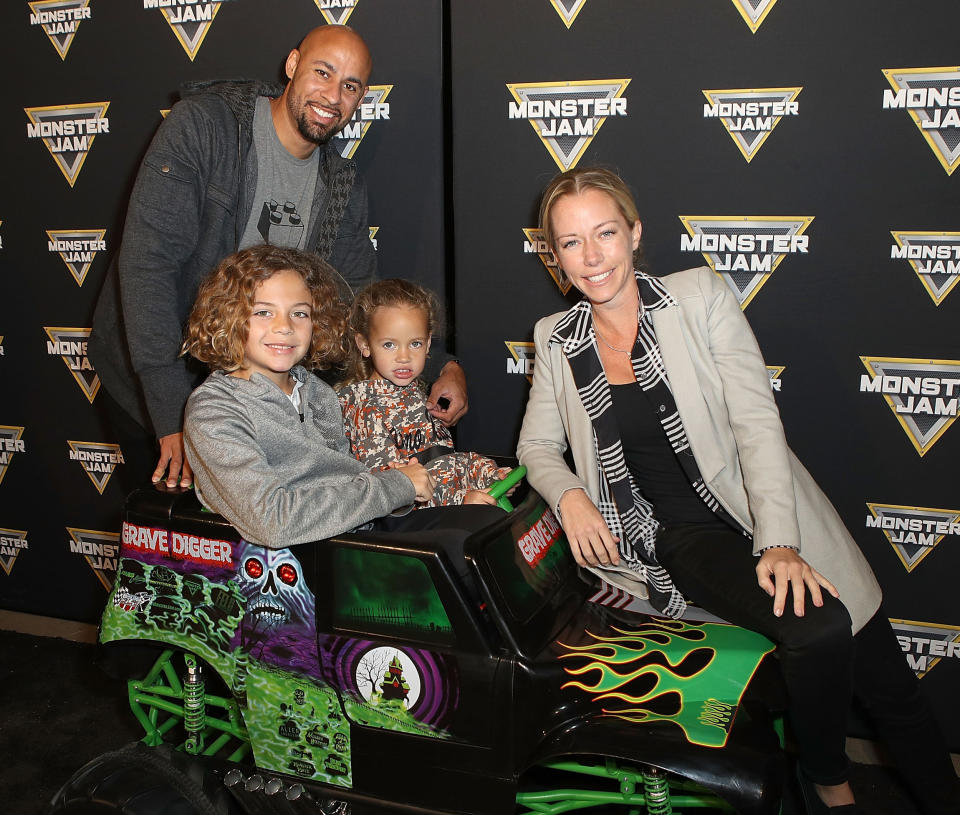 Hank Baskett, Kendra Wilkinson, Hank Jr., and Alijah