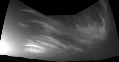 Wispy Martian clouds.