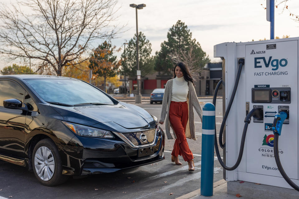 Charging at an EVgo station