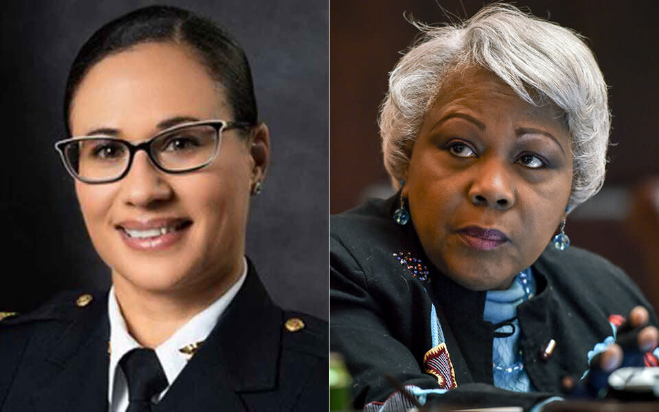 Portsmouth Police Chief Angela Greene, left, and Virginia Sen. Louise Lucas. (Photo: Portsmouth Police/Getty Images)