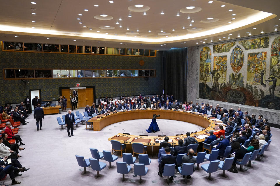 The Security Council holds a high level meeting on the situation in Ukraine, Wednesday, Sept. 20, 2023, at the United Nations headquarters. (AP Photo/Mary Altaffer)