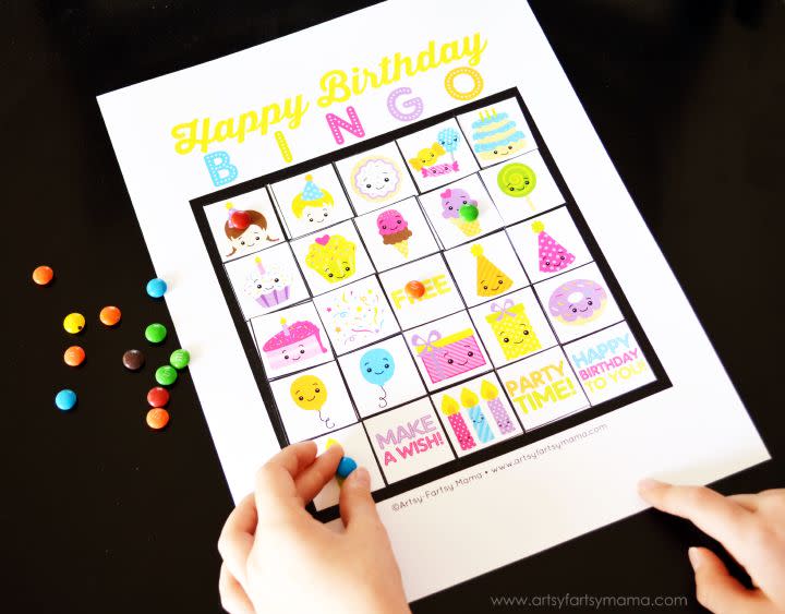 birthday bingo, party games for kids artsy fartsy mama blog