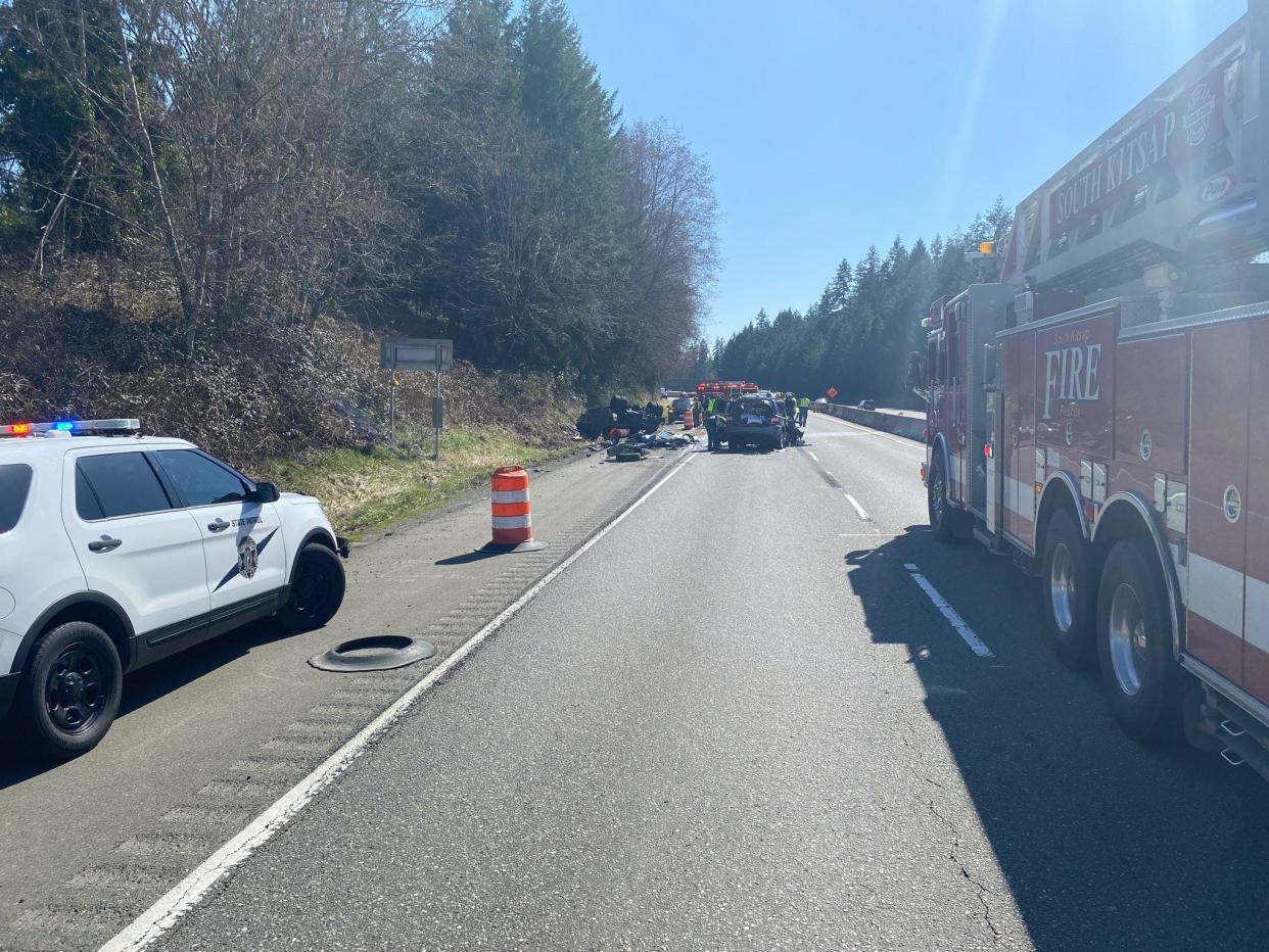 A stolen, wrong-way vehicle was involved in a serious injury crash on Highway 16 Wednesday afternoon, according to the Washington State Patrol.