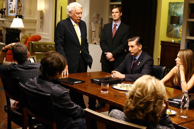 <p>Scott Garfield/Disney General Entertainment Content via Getty</p> Donald Sutherland, Peter Krause, William Baldwin and Natalie Zea in 'Dirty Sexy Money.'