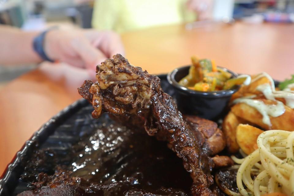 pangi nut - buah keluak chicken chop closeup