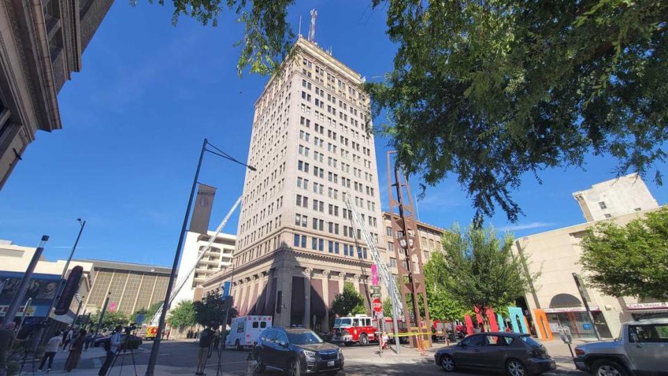 El edificio Pacific Southwest en el centro de Fresno, fotografiado el domingo 6 de junio de 2021.
