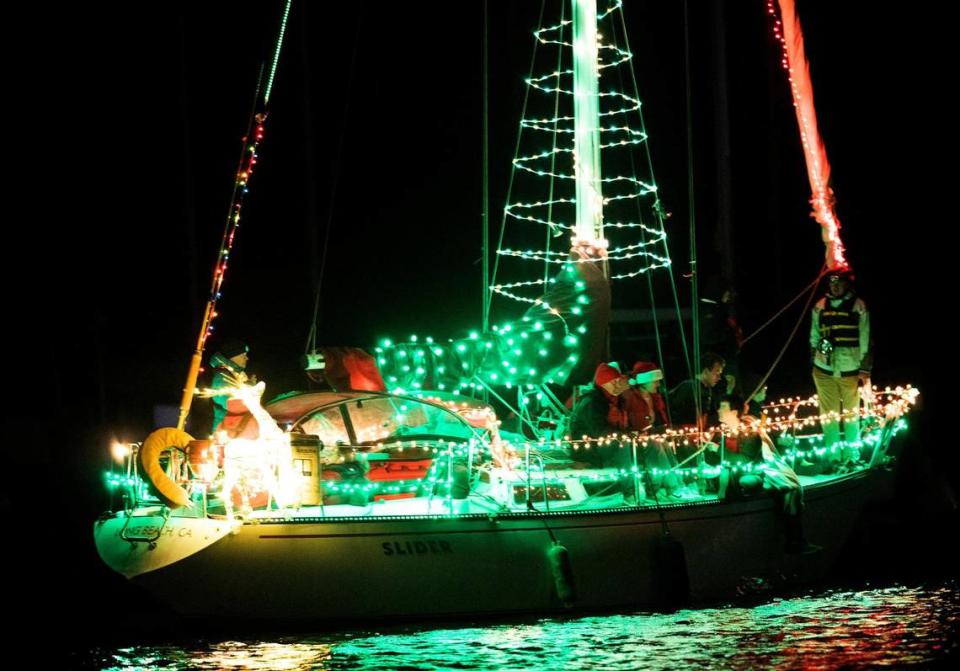 The Morro Bay Lighted Boat parade was held in Morro Bay Harbor, Saturday, Dec.4, 2021.