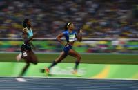 <p>Allyson Felix of USA wins the Women’s 400m semi-final ahead of Shaunae Miller of Bahamas in the Olympic Stadium during the 2016 Rio Summer Olympic Games in Rio de Janeiro, Brazil. (Getty) </p>