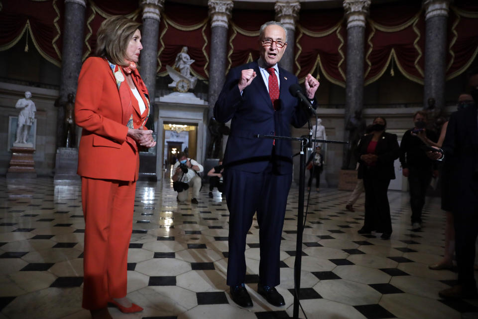 Congressional leaders are sounding more pessimistic about reaching a deal on another round of coronavirus relief. (Photo by Alex Wong/Getty Images) (Photo: Alex Wong via Getty Images)