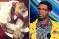 Chris Brown e Drake chegaram a partir para a briga física em uma boate em julho de 2012. O motivo foi Rihanna, ex-namorada dos dois. Chris Brown teria mandado uma garrafa de champanhe para o rival. Em resposta, Drake mandou um bilhete dizendo “Estou dormindo com a mulher de sua vida”. Quando se encontraram, os cantores começaram uma pancadaria e quebraram tudo na casa noturna em Nova York. Além disso, os dois já trocaram diversas farpas nas redes sociais, e Chris chegou a afirmar que outra ex-namorada, a Karrueche Tran, também o traiu com Drake! Mais tarde os dois aparentemente fizeram as pazes, chegaram a trabalhar juntos e Drake até teria dito que torcia para que Brown reatasse com Rihanna (Foto: Getty Images)