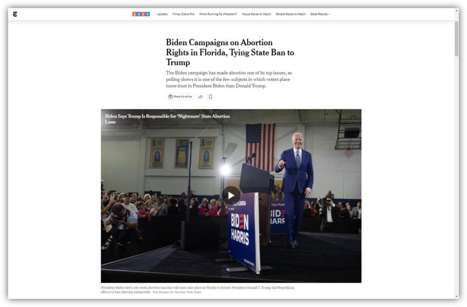 <span>Screenshot from The New York Times taken April 24, 2024</span>