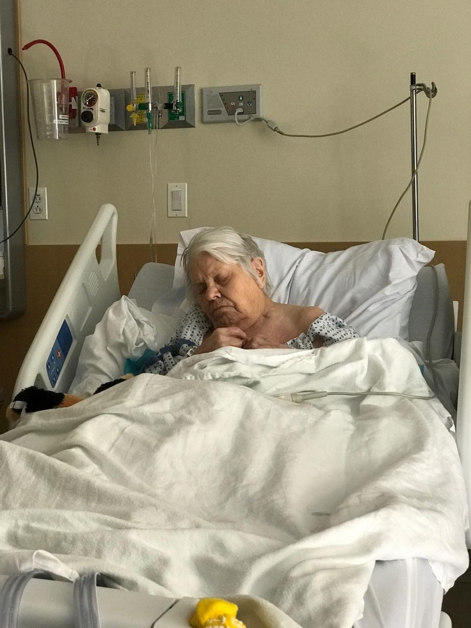 Florence Hite at Northern Dutchess Hospital in 2018. She was transferred to the hospital from the Thompson House nursing home in Rhinebeck and died shortly thereafter, just 12 days shy of her 101st birthday. Her daughter, Jean Harris, said she filed a complaint with state health officials related to the death that went unresolved.