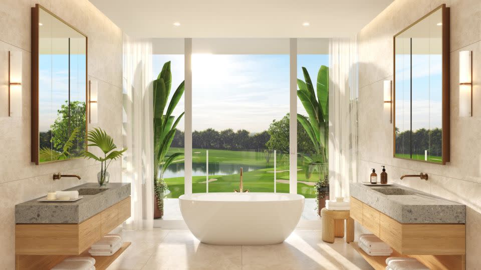 Residences look out over the golf course, as shown in this rendering. - Shell Bay Club