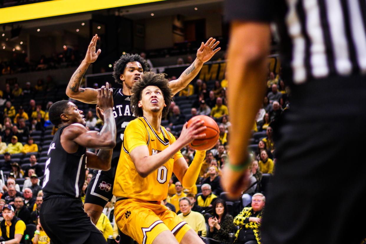 Missouri forward Jordan Butler winds up for a shot during a college basketball game against Mississippi State at Mizzou Arena on Feb. 11, 2024, in Columbia, Mo.