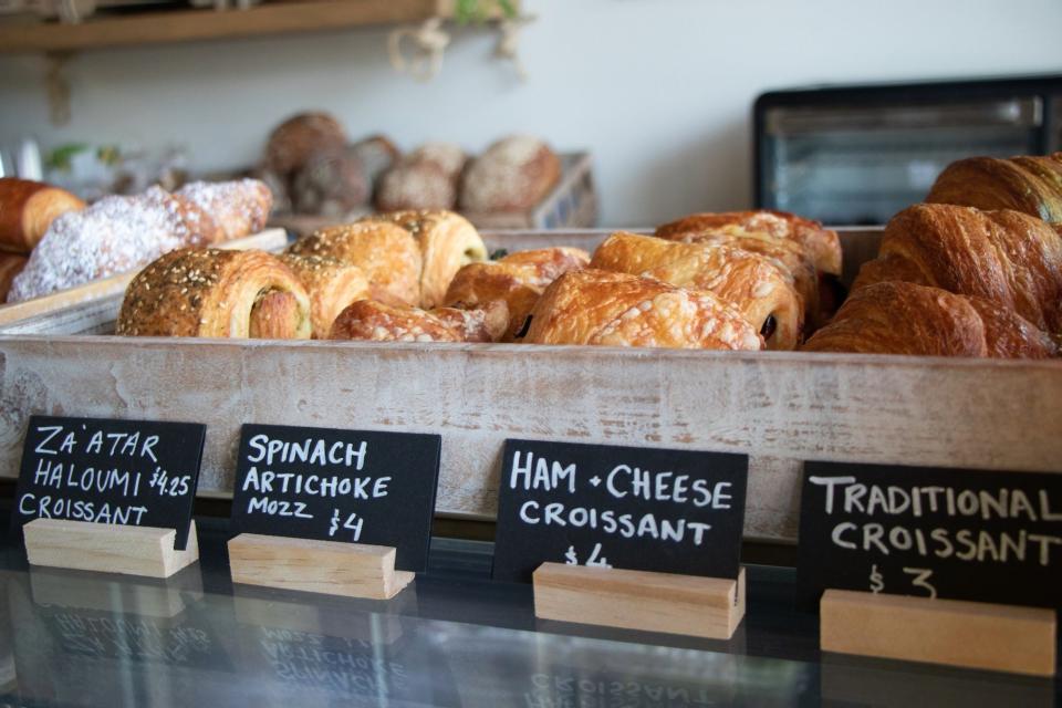 A variety of freshly made croissants at Amar Bakery and Market in Boynton Beach, Florida.