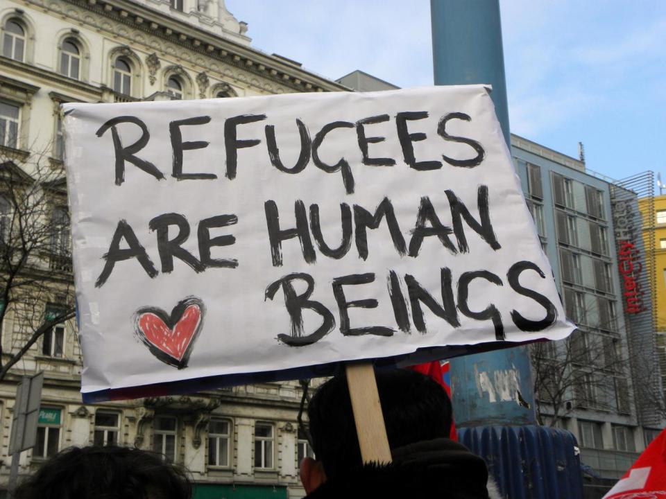 Poster in solidarity of refugees