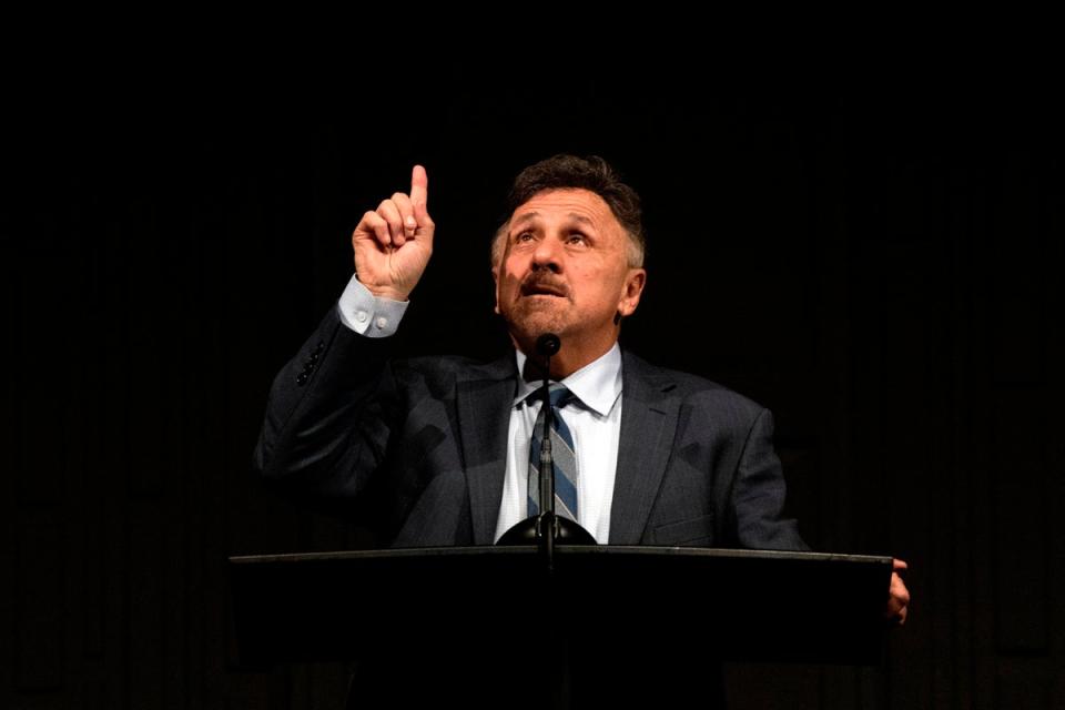 Former Columbine High School principal Frank DeAngelis has gone on to counsel the growing numbers of principals whose schools have also been attacked as the scourge of shootings continues across America (AFP via Getty Images)