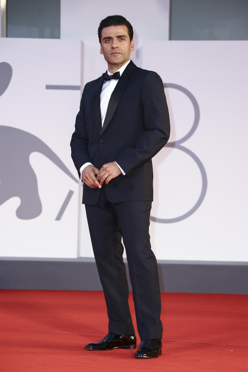 FILE - Oscar Isaac arrives at the premiere of "Scenes from a Marriage" during the 78th edition of the Venice Film Festival in Venice, Italy, Saturday, Sept, 4, 2021. Isaac turns 43 on March 9. (Photo by Joel C Ryan/Invision/AP, File)