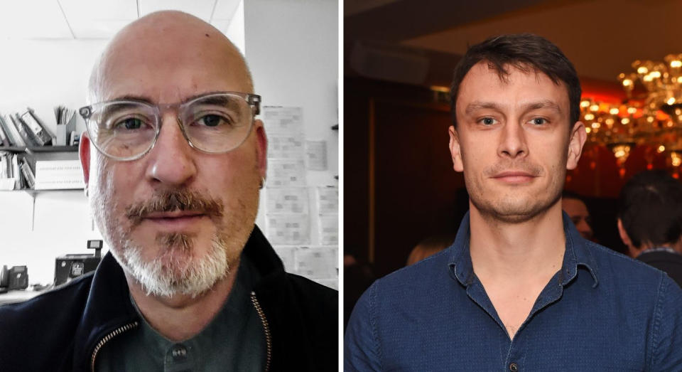 Jarlath Rice (left) was stalked by a violent woman for 10 years, leaving him fearing for his life – similar to Richard Gadd (right) who wrote the Netflix series Baby Reindeer about his ordeal. (Supplied/Getty Images)