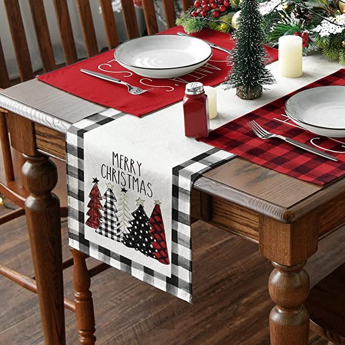 Buffalo Plaid Christmas Table Runner