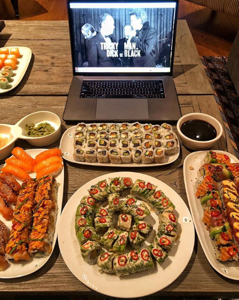 Dwayne ‘The Rock’ Johnson has shocked fans by showing off his insane cheat meal — a huge order of sushi. Source: Instagram/TheRock