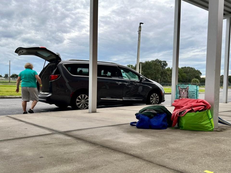 At 10 a.m., Sheriff's Office personnel said only been about 10 or so people had come to the Braden River High shelter in Manatee County since it opened at 8 a.m. The shelter holds about 3,300 people, according to officials.