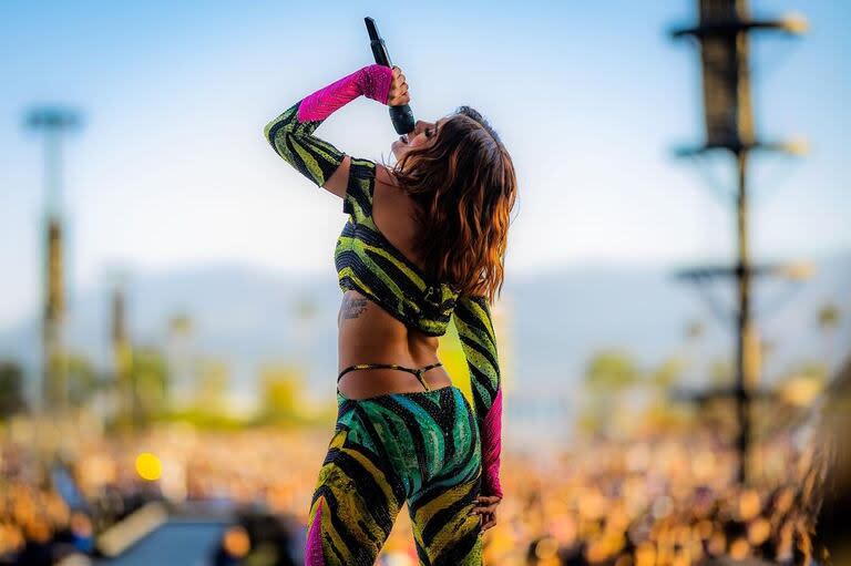 Anitta, durante su actuación en el festival de Coachella, en 2022