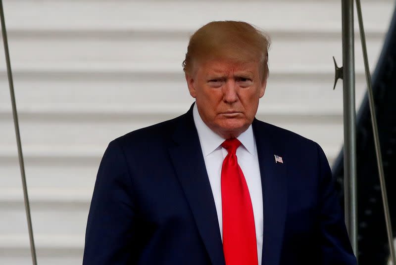 FILE PHOTO: U.S. President Trump departs on travel to Camp David from the South Lawn at the White House in Washington