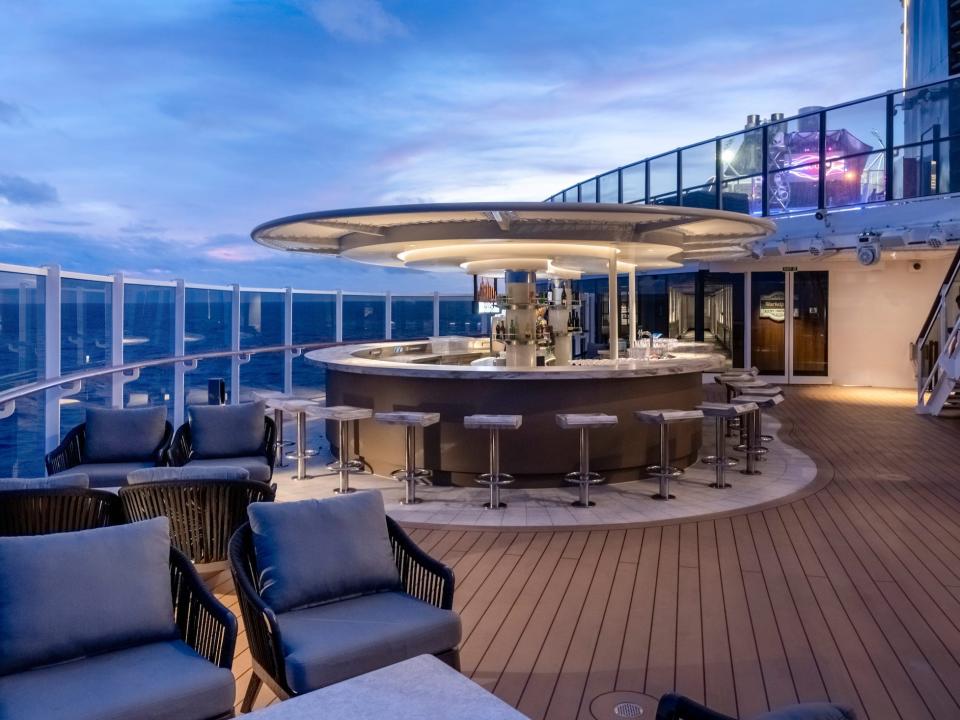 The MSC Seascape's outdoor lounge