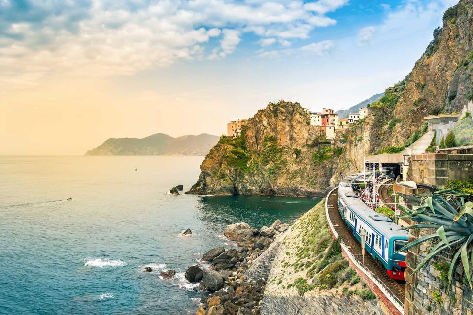 Train in Manarola, Cinque Terre, Italy