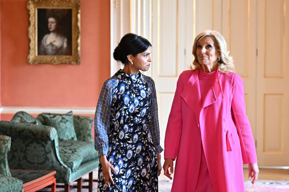 Akshata Murty meets with U.S. first lady Jill Biden (via REUTERS)