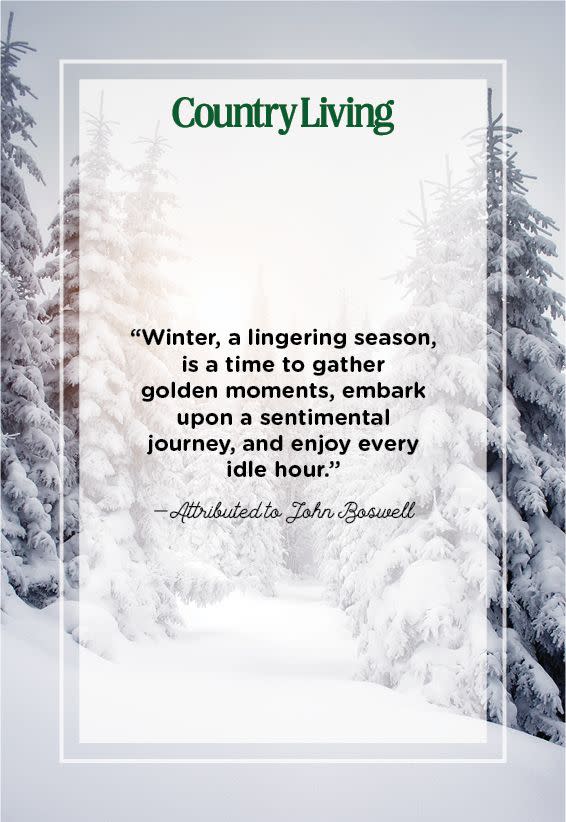 <p>“Winter, a lingering season, is a time to gather golden moments, embark upon a sentimental journey, and enjoy every idle hour.”</p>