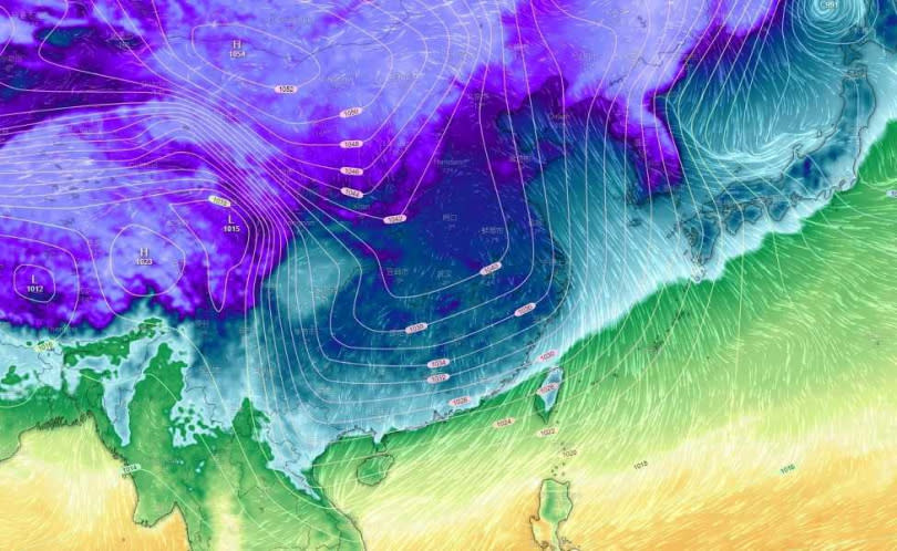 寒流將影響6天。（圖／翻攝自台灣颱風論壇｜天氣特急臉書）