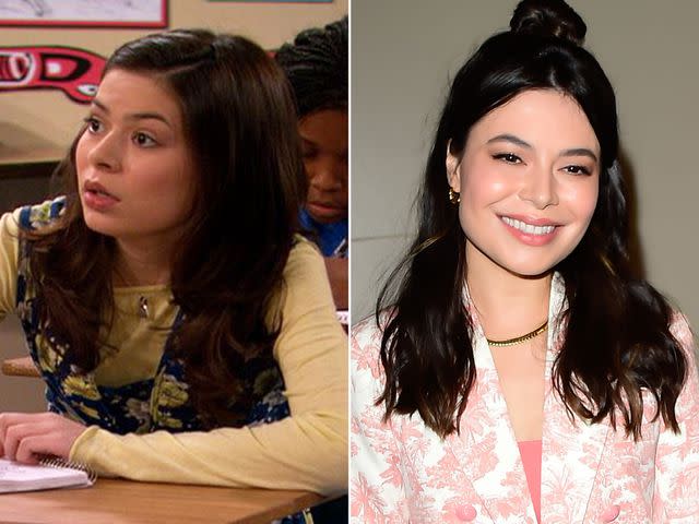 <p>Nickelodeon ; Raymond Hall/GC Images</p> Miranda Cossgrove as Carly on 'iCarly'. ; Miranda Cosgrove is seen on June 22, 2023 in New York City.