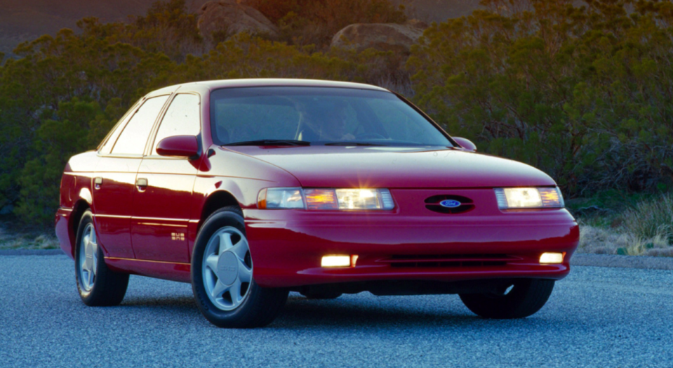 <p>The normal Taurus was an extremely popular car in the 1990s and early 2000s, but the high-performance SHO model often goes overlooked. With a Yamaha-tuned V-6 mated to a manual transmission, it shouldn't. <a href="https://www.ebay.com/itm/1994-Ford-Taurus-SHO/383502504140?hash=item594a87d0cc:g:UK0AAOSwJrBelP4j" rel="nofollow noopener" target="_blank" data-ylk="slk:Here's one;elm:context_link;itc:0;sec:content-canvas" class="link ">Here's one</a> up for grabs on eBay right now. </p>
