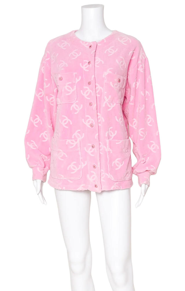 Chanel Velour Pink Short Jumpsuit 1996 CC