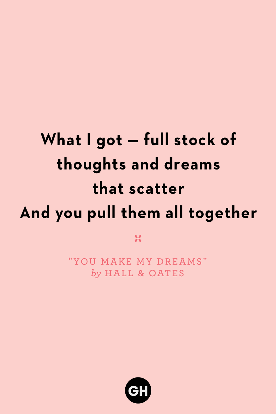 <p>What I got — full stock of thoughts and dreams that scatter</p><p>And you pull them all together</p>