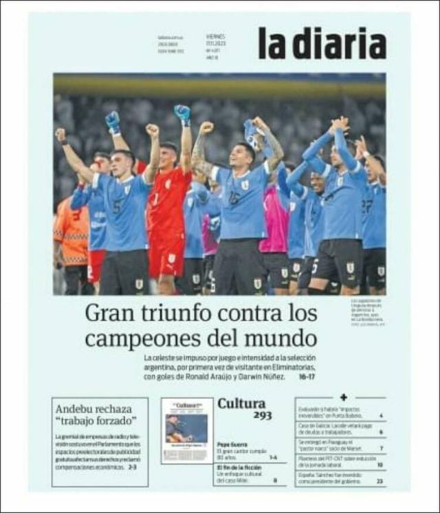 El triunfo de Uruguay ante Argentina: “Victoria histórica”, “obra perfecta”  y “enorme triunfo”, las repercusiones en la prensa