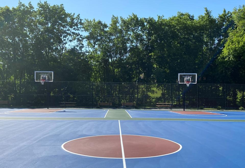 Malcolm X Park in the City of Poughkeepsie features  freshly resurfaced basketball courts with new hoops, backboards and bleachers, among other improvements.