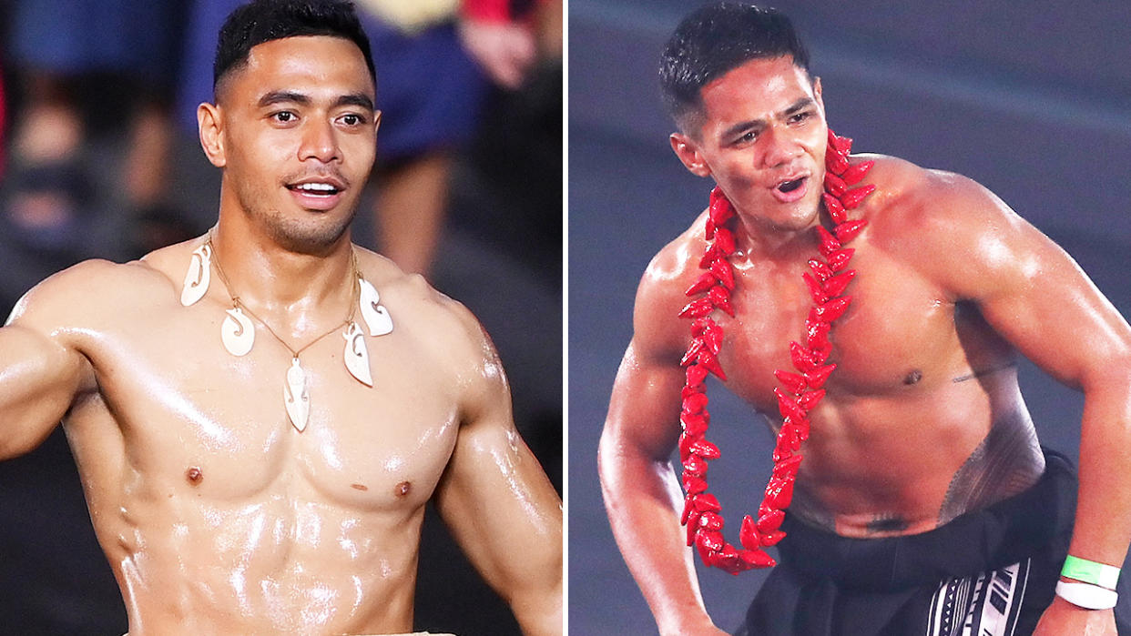 Tonga and Samoa, pictured here with shirtless athletes during the opening ceremony of the Commonwealth Games.